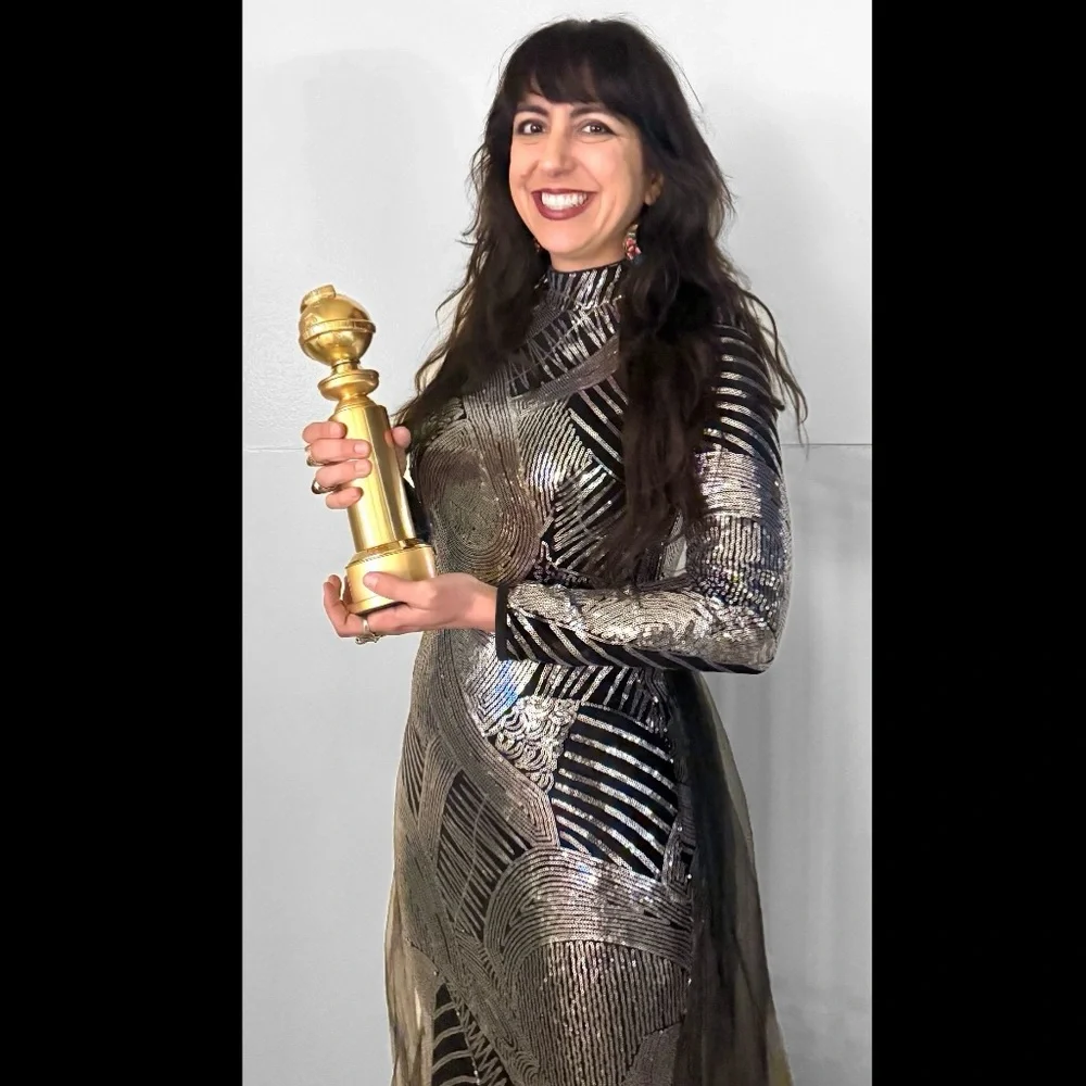 Silver Sequin Gown Worn Once to the Golden Globes! - Picture 2 of 9